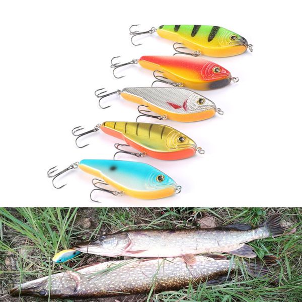 

fishing lure pike jerkbait musky buster jerk big vib baits mustad hooks slow sinking big bass 120mm 50g trebles hooks 1/0 3d eye