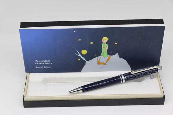 

luxury the little prince series mb ballpoint pen blue body with silver trim office school supply gift pen, Blue;orange