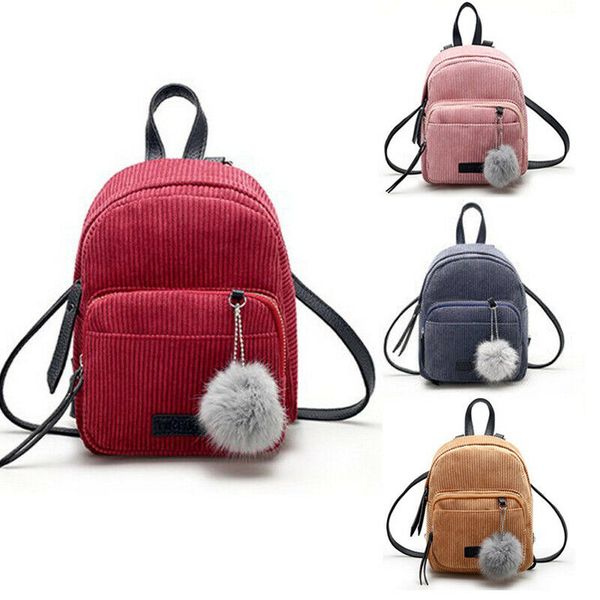 

women corduroy satchel travel school backpack girl rucksack backbag shoulder bag