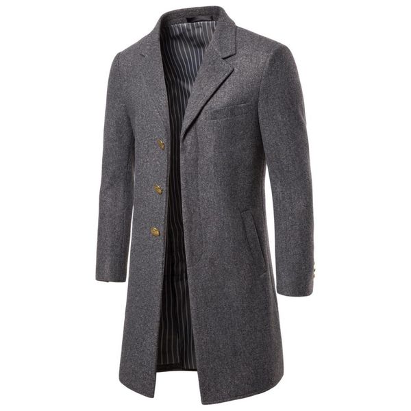 

2019 autumn and winter new style mid-length overcoat large size dark access control woolen cloth coat jj-yf603, Black