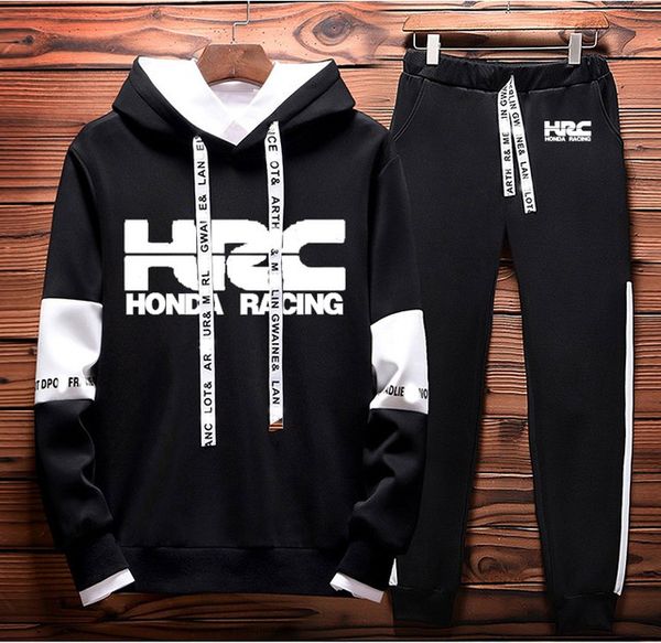 

толстовки мужчины кпч гонки мотоцикл car logo печатный толстовка мужчины hoodie хип-хоп harajuku casual fleece толстовки брюки 2pcs костюм h
