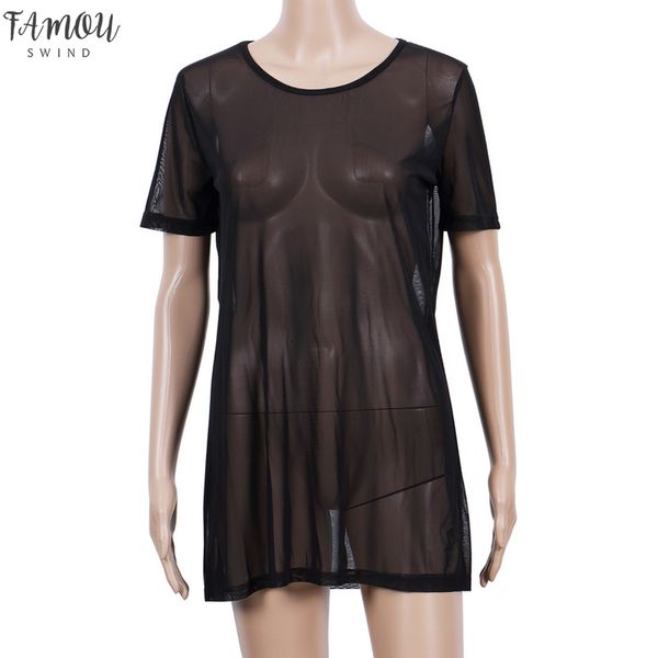 

2020 t shirts for womens summer women o neck sheer mesh short sleeve tee t shirt oversize tshirts, White