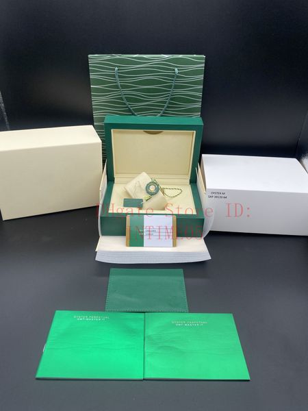 

green watch box gift case for 116610 watches booklet card tags and papers in english swiss watches boxes handbag case, Black;blue