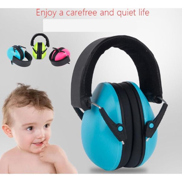 

children hearing protection headphone noise canceling kids 25db professional green, blue, red earmuffs, Blue;gray