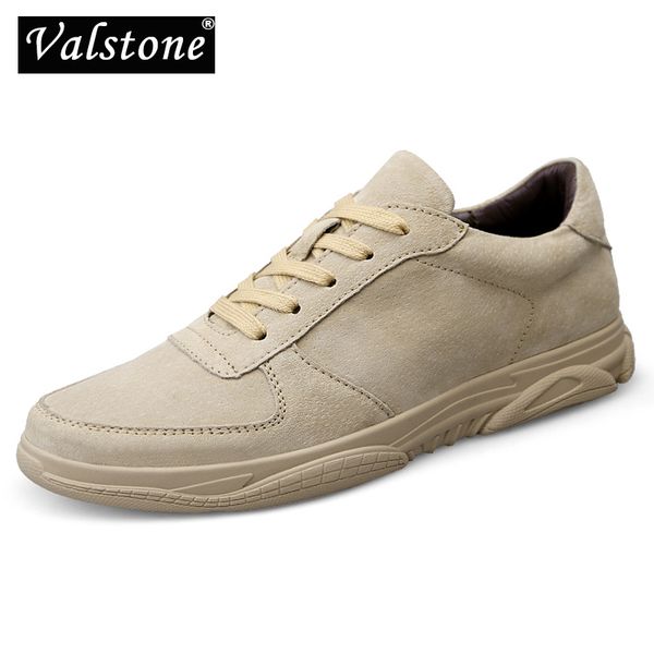 

valstone genuine leather sneakers men outdoor shoes autumn soft khaki walking tourism shoes quality natural leather casual, Black