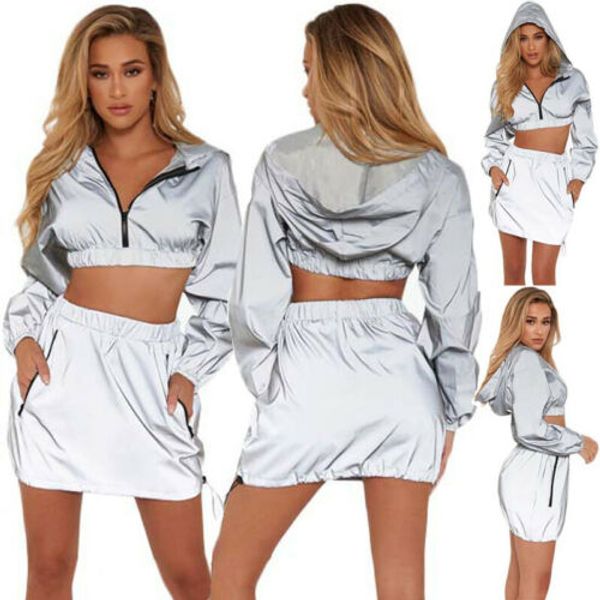 

women 2pcs sports leisure women's long sleeves windbreaker, White