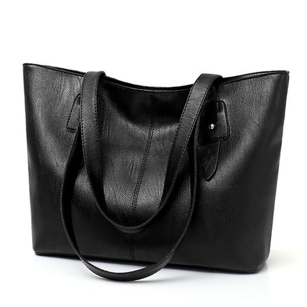 

woman shoulder bag fashion solid shopping pu leather wear resistant casual large capacity tote bag handbags