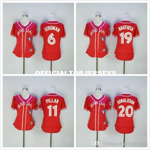 

women 6 marcus stroman 11 kevin pillar 19 jose bautista jersey, Black;blue