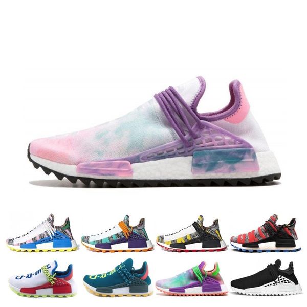 

New Human Race trail Running Shoes Men Women Pharrell Williams HU Runner Yellow Black White SOLAR PACK Nerd blue sport runner sneaker