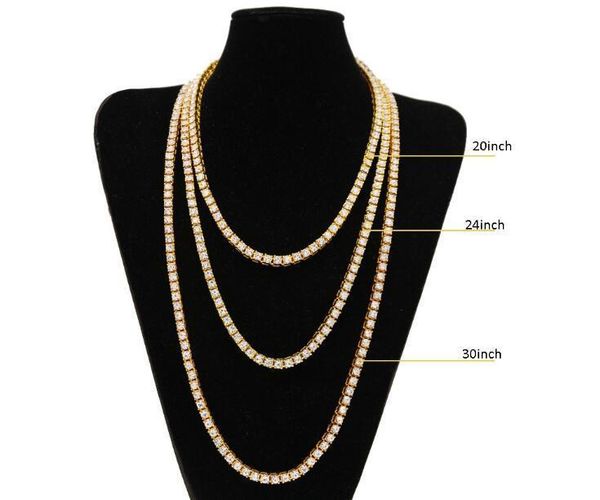 

hip hop gold chain iced out 1 row cz crystal necklace chain mens gold silver tone punk necklace ing