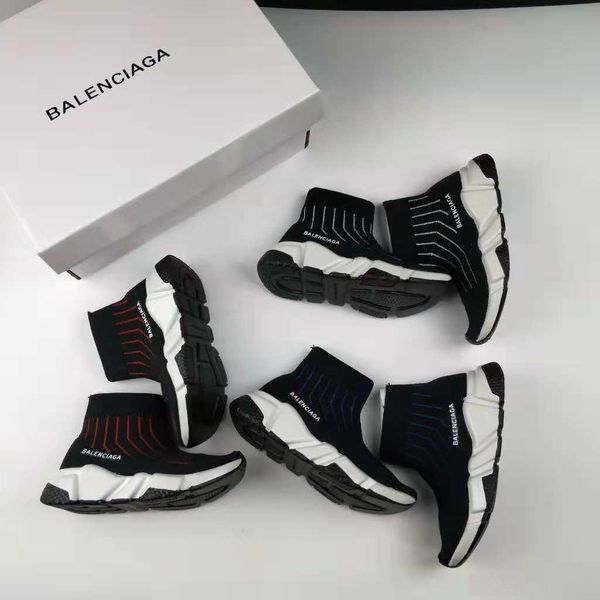 

fashion baby kids shoes socks boots children slip-on casual flats speed trainer sneakers boy girl high-running shoes, Black