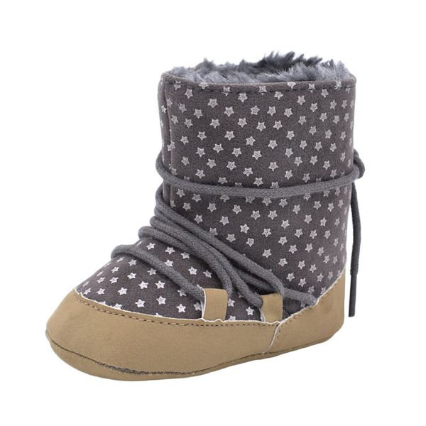 

2019 зима baby boy девушка обувь baby кружева up стиль обувь дети малыш стельки снег новорожденных сапоги дропшиппинг