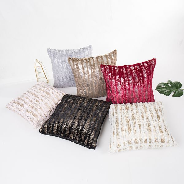 

bronzing christmas cushion cover gold printed pillow cover decorative pillow case sofa seat car pillowcase soft cushion 40