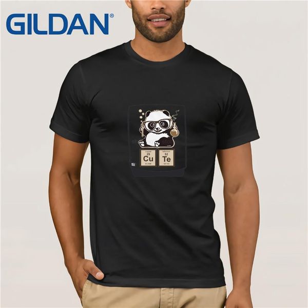 

fashion harajuku t shirt men clothing custom made chemistry panda plus size short sleeve men t-shirt, White;black