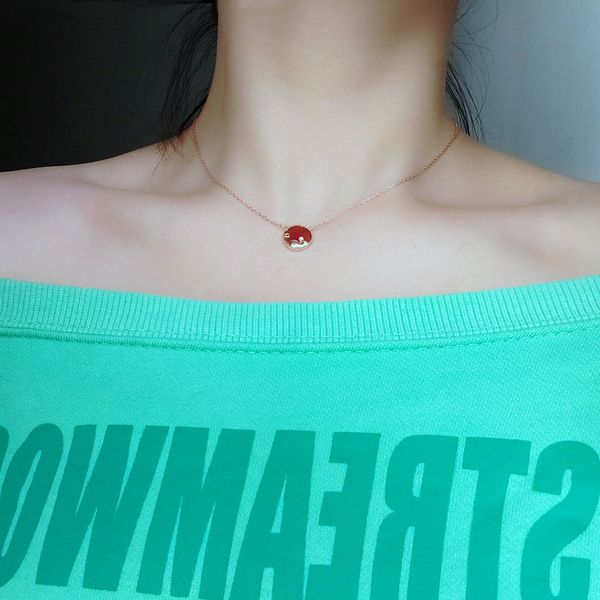 

lai ming 925 стерлингового серебра зодиака крыса ожерелье женщин творческий промывка агатовые natal rat райс фу шу ключицы цепи, Silver