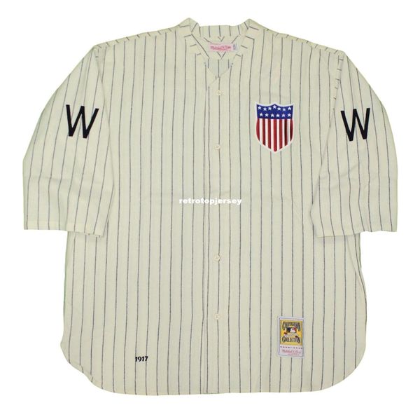 

washington senators mitchell & ness retro 1917 jersey - 3xl/56, Black;blue