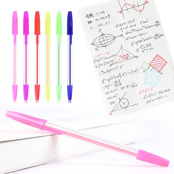 

6 цветов шариковых ручек - разноцветные шариковая ручка жирный точка 0.5mm smooth writing идеально подходит для изучения planner take notes, Blue;orange