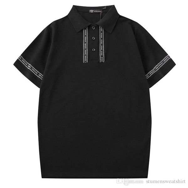 

20ss new medusa men poloshirt top brand высокий конец футболка мерсеризованный pearl ткань summer прохладный дышащие удобная повседневная же, White;black