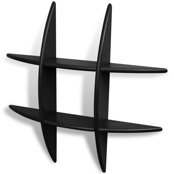

wall shelves 2 pcs black living room furniture