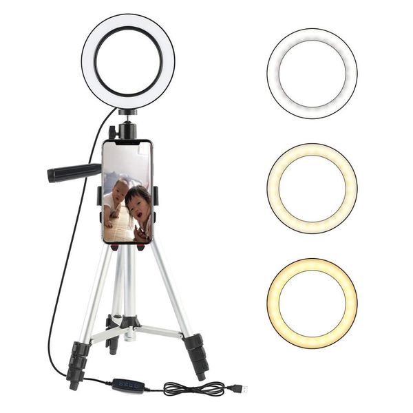 

led ring light camera pgraphy annular lamp studio ringlight for youtube makeup phone selfie aro de luz with tripod holder