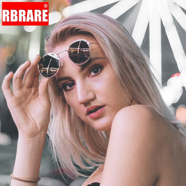

rbrare retro round womens sunglasses alloy mirror mens sun glasses vintage brand modis oculos trending products, White;black