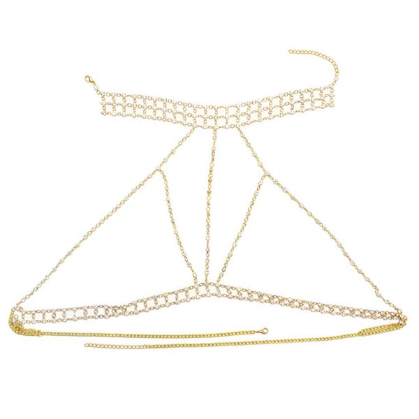 

new fashion body chain europe and the united states beach leisure street swith diamond chain clothing waist chain women jewelry gift, Silver