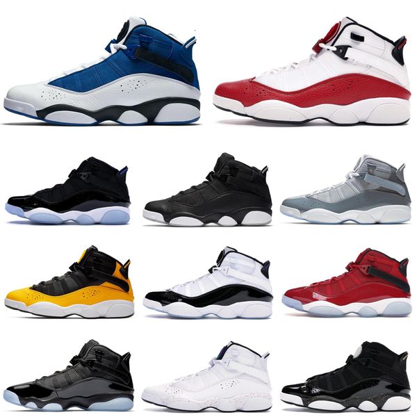 

горячая продажа 6 кольца мужчин ботинки баскетбола шесть такси бред black ice прохладный серый конкорд мужские тренеры спортивные кроссовки