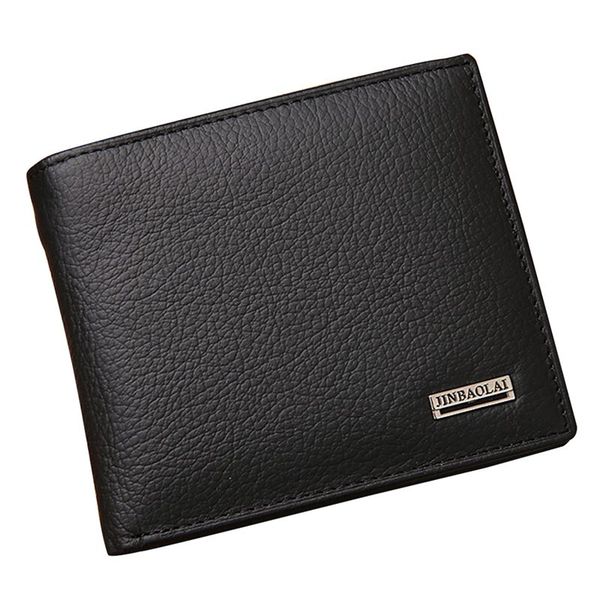 

jinbaolai small short leather men's wallet male wallet bag vallet card money persian world wallet(black, Red;black
