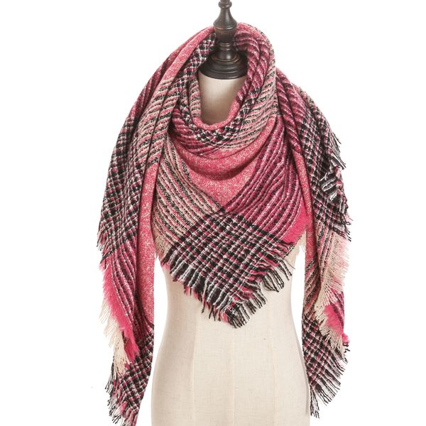 

new 2019 women scarf wintet cashmere scarves for lady shawls and wraps triangle knitted soft neck bandana foulard