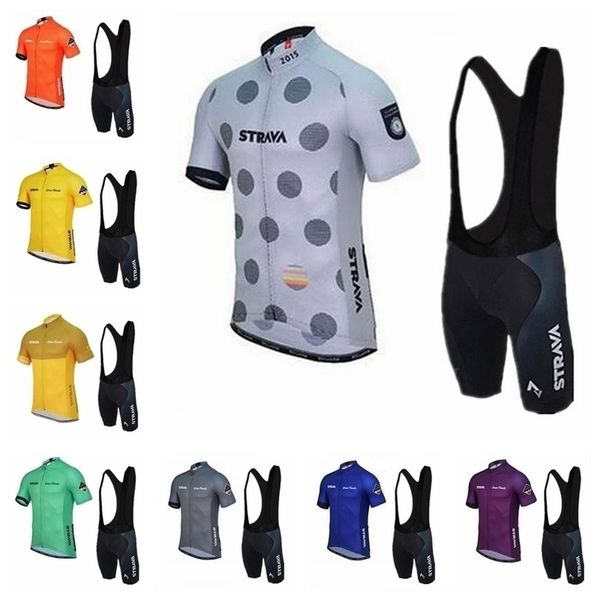 

2019 strava team cycling short cycling short sleeves jersey bib shorts sets bicycle clothing in summer wear comfortable gel padded 52721, Black;red