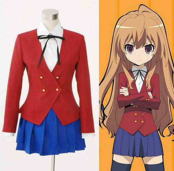 

tiger*dragon aisaka taiga/kawashima ami school suit cosplay costume uniform, Black;red