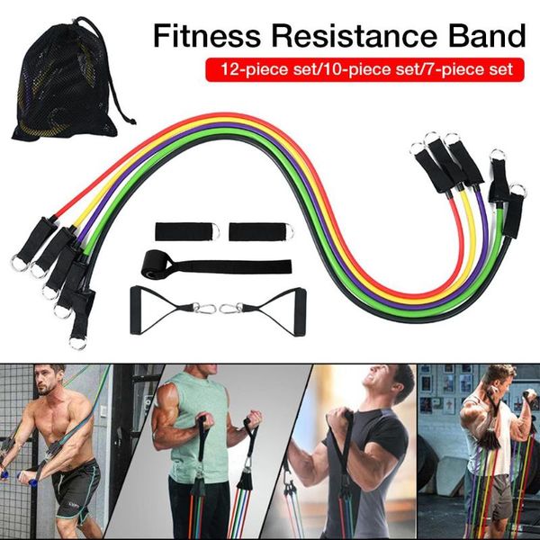 

fitness resistance band set strength training elastic rubber string tube gym assist trainer pull rope for chest exercise