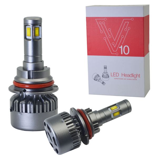 

new v10 9004/hb1 car led headlights 9600lm 120w 12v fog lights general headlights car led lights silent fans bulbs