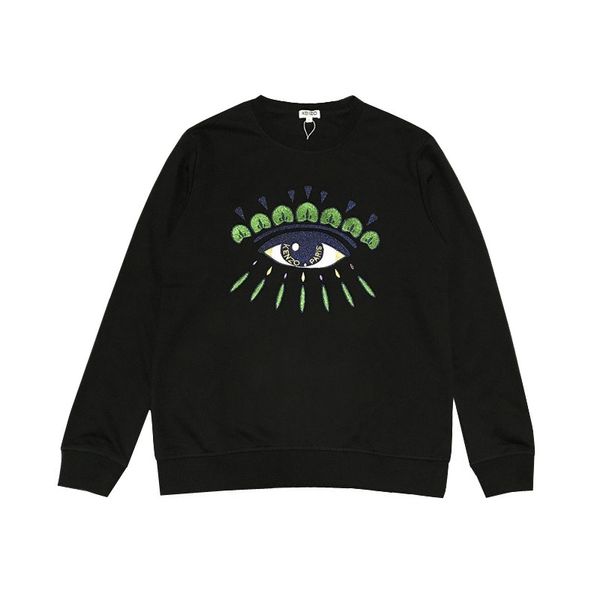

2020 mens womens sweaters green thread letters and big eye embroidery sweatshirts o-neck collar pullover sweatershirts b103700v, Black