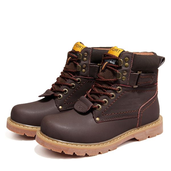 

2019 leather men ankle boots winter warm snow boots men waterproof mens shoes casual comfortable hx-056, Black