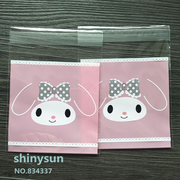 

100pcs/lot pink cookie packaging 10x10cm cupcake wrapper bags plastic packaging self adhesive bags