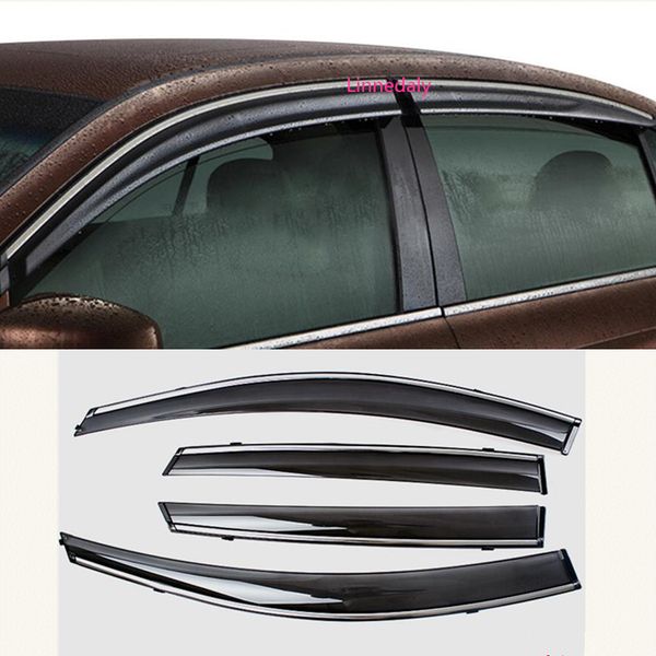 

for hyundai kona encino kauai 2017 2018 2019 car cover plastic window glass wind visor rain sun guard vent word frame lamp 4pcs