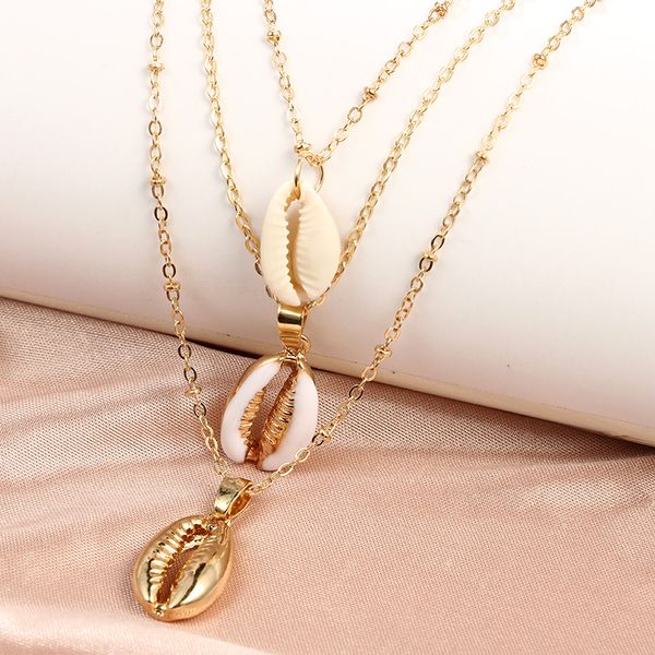 

vsco puka shell necklaces for vsco girl natural shells hawaiian style casual hand ornament beach seashell pendant necklaces christmas gift, Silver