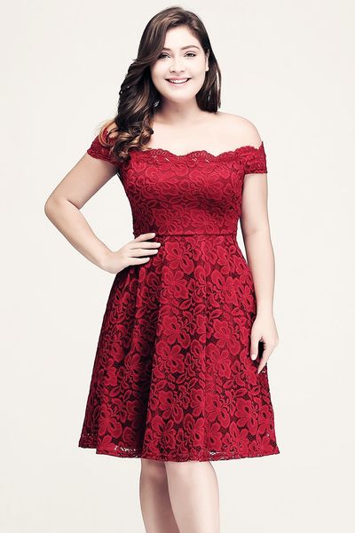 

plus size off the shoulder evening dresses dark red full lace party gowns mother of the bride dress special occasion dresses, Black;red