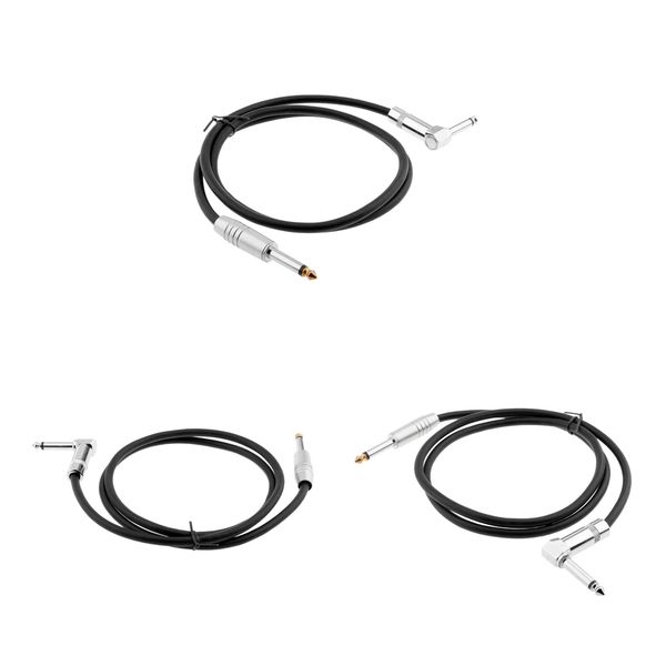 

4pcs 1/4 inch to 1/4 inch 6.35mm jack straight to right angle cable 1meter