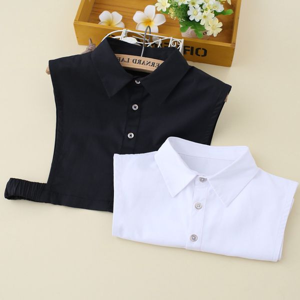 

cotton korean brocade black and white shirt women fake collar lady shirt false detachable collar, Blue;white