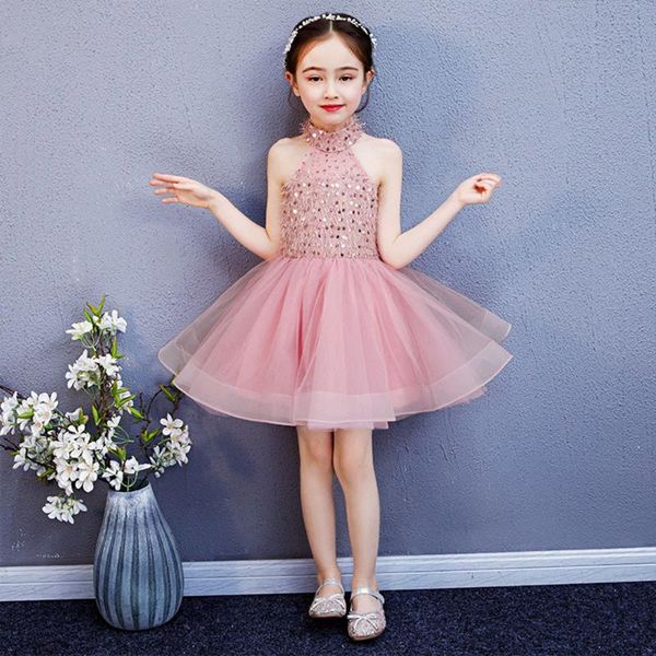 

sweet kids short tassel flower sequins dress party tulle dress girls strapless thanksgiving girls eleghant wedding, Red;yellow