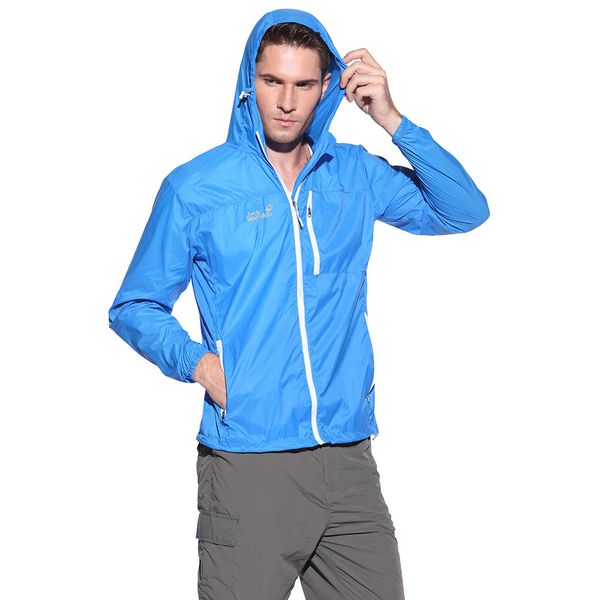 

men zipper hooded fishing clothing breathable sun clothes windproof jacket outdoor bicycle sports quick dry windbreaker coat top, Tan;black