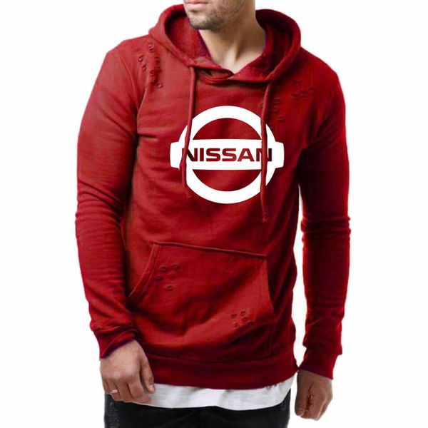 

men hoodies for car print spring autumn unique hole hoodies fashion solid color men sweatshirt casual hoody h