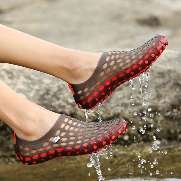 

2019 summer korean-style cool sandals upstream porous shoes slipper men's anti-slip outdoor casual sandals wading shoes, Black