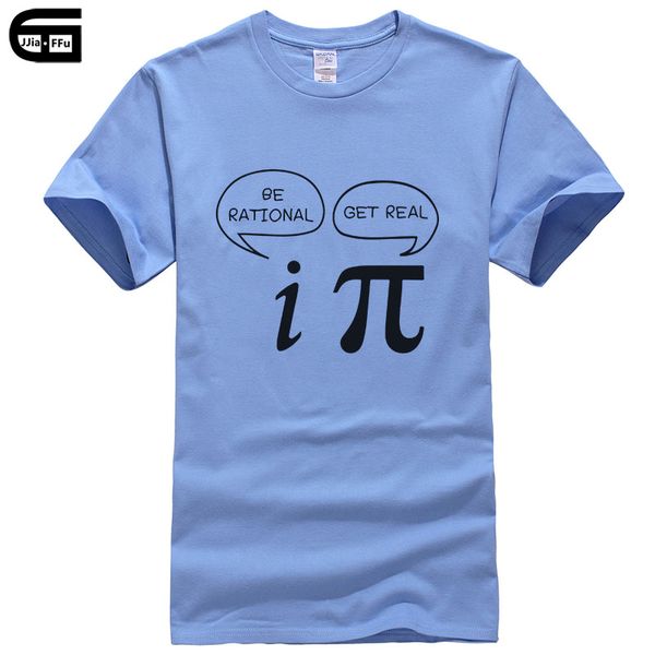 

summer style be rational, get real maths science geeky funny joke pun pi t-shirt men tee short sleeves cotton shirts t417, White;black