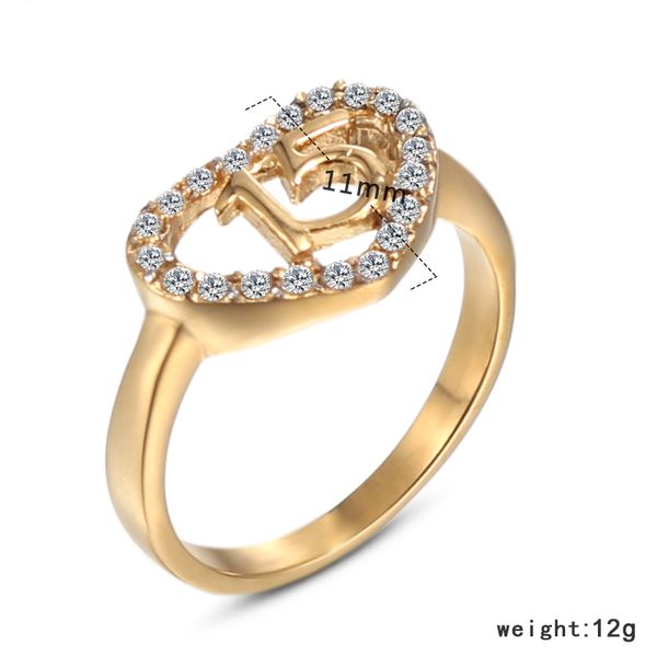 

yahui из нержавеющей стали размер 15 женские кольца простые кольца высокого качества для женщин мода подарки для женщин аксессуары ювелирные, Golden;silver