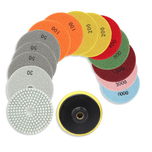 

15pcs diamond polishing pads wet grinding discs for granite marble concrete stone polish