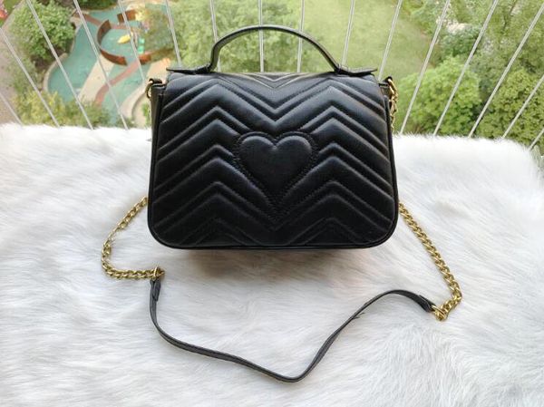 

new fashion tote marmont 26cm shoulder bags women chain crossbody bag pu leather handbags purse female message bag 013#