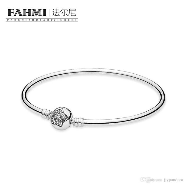 

fahmi 100% 925 sterling silver 1:1 original 590720cz charm bracelet authentic temperament fashion glamour retro wedding women jewelry, Golden;silver